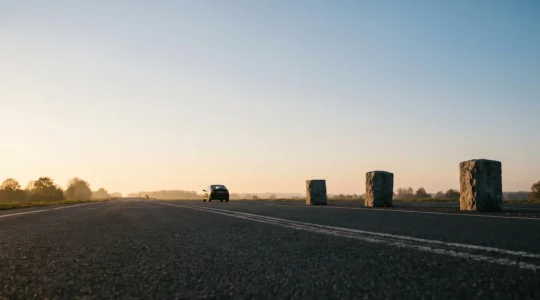 Route s'étendant vers l'horizon symbolisant les différentes durées de crédit auto et leur impact sur le pouvoir d'achat