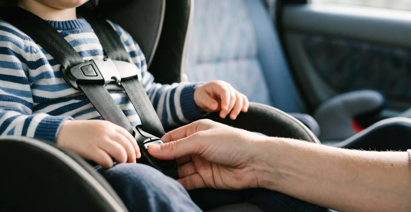 Photographie symbolique illustrant la force d'un choc automobile sur un enfant non attaché en voiture